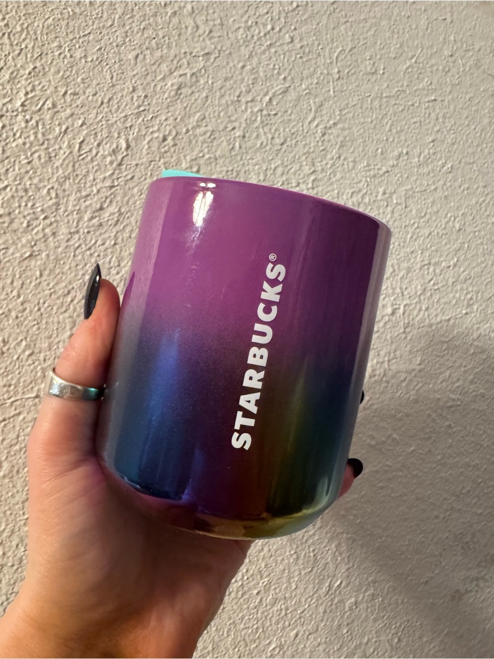 Starbucks Purple Blue Green Ombre Ceramic Mug